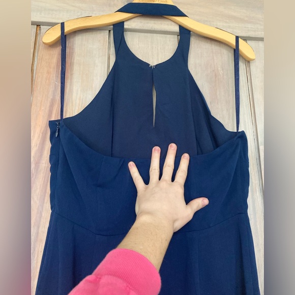 Navy Halter Cocktail Dress - Picture 3 of 6
